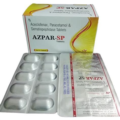 AZPAR SP Tablets - Aceclofenac 100mg - Paracetamol 325mg ...