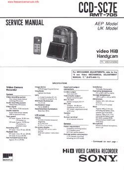 Sony CCD-SC7E Service Manual PDF Free Download