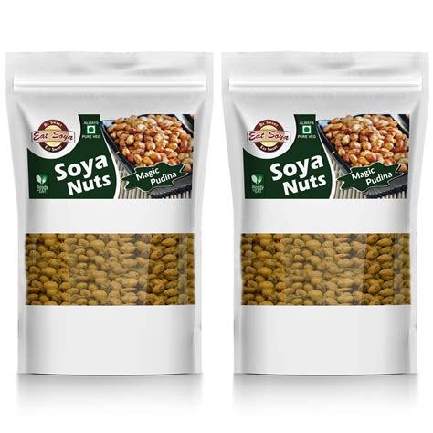 EAT SOYA Roasted SOYA Nuts in Magic Pudina Flavor 400gm Combo (Pack of ...