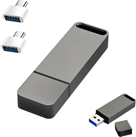 2TB USB Flash Drive 3in 1 with Keyhole and Cover with Type C and Micro ...