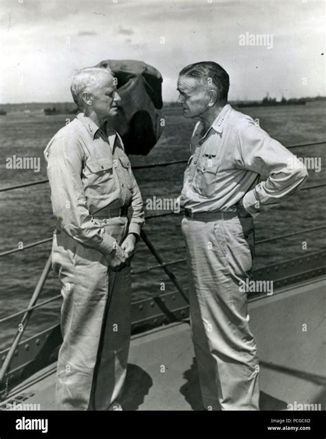 Adm. Chester W. Nimitz and Adm. William F. Halsey Stock Photo - Alamy