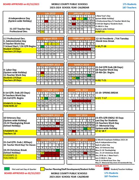 Mobile County Public Schools Calendar 2025-2026 in PDF - School ...