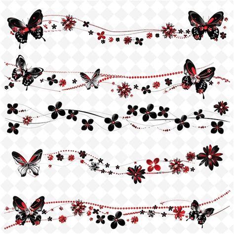 Chic silk string borderlines design with butterfly motifs an creative ...
