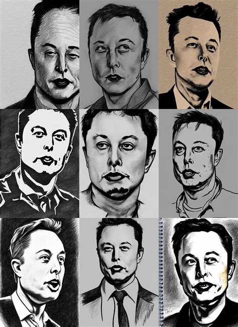 really bad, ugly drawing of elon musk | Stable Diffusion