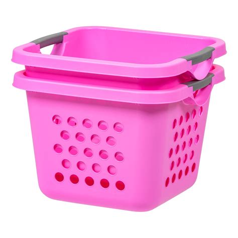 IRIS USA 2Pack 30L Medium Square Plastic Clothes Laundry Basket, White ...