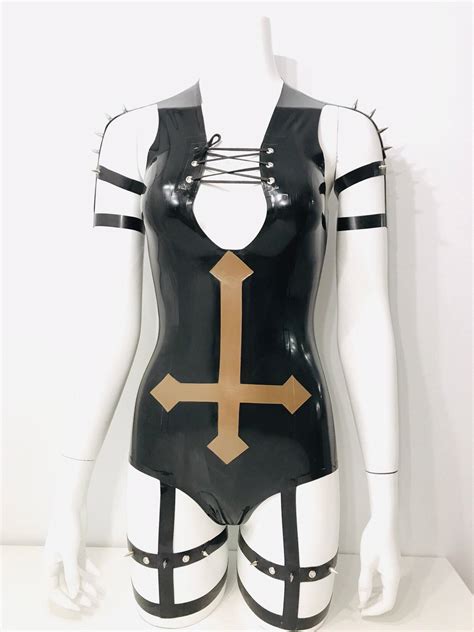 Latex Cross Bodysuit | Etsy