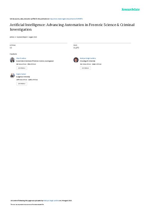 Artificial Intelligence Advancing Automationin Forensic Science ...