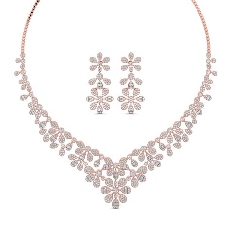 Buy Labgrown Elegant Flora Necklace Set | Hrish Parikh Jewellery ...