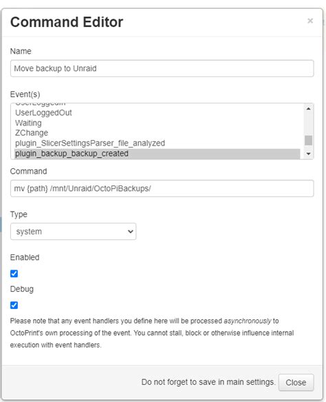 Backup plugin event system command is not working properly - Get Help ...