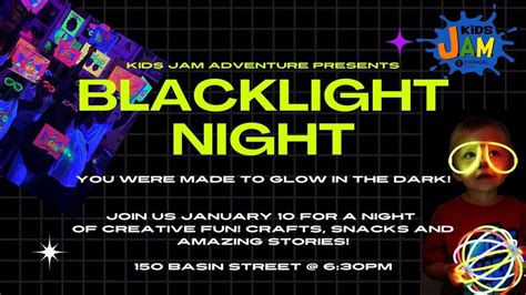 Blacklight Night by Kids JAM Adventures, Evangel Bathurst, 17 January ...