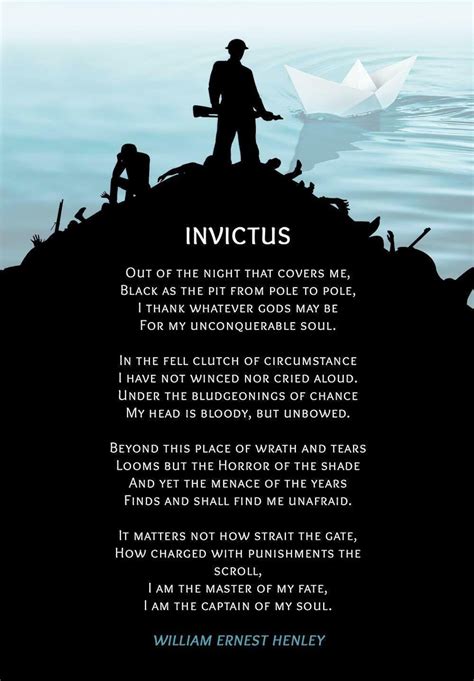 Invictus Poem by William | Motivational Poster Print Picture or Framed ...