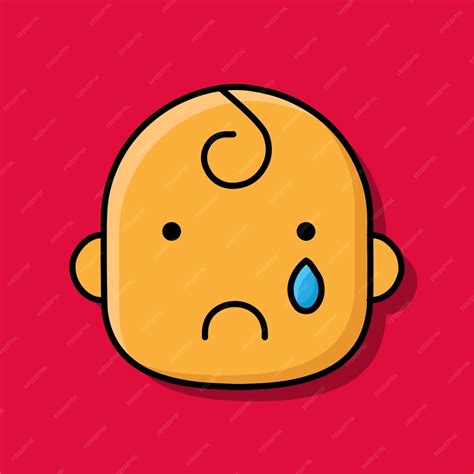 Premium Vector | Sad crying cute babies face emoji