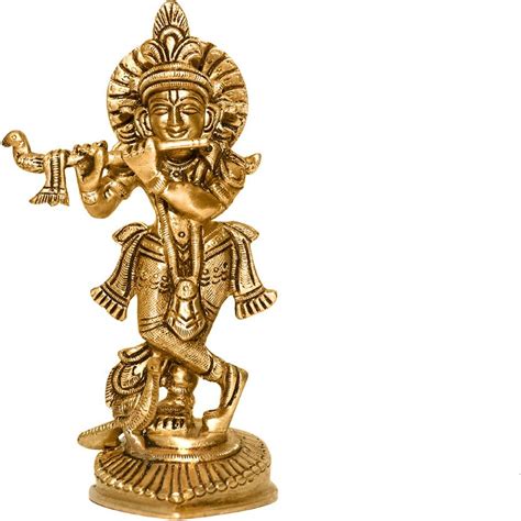 vastu-vigyan Brass Krishna Ji / Laddu Gopal / Thakur ji Murti For Puja ...
