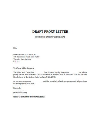 Proxy Voting Letter Example 的图像结果