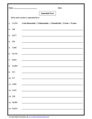 math worksheets 4 kids Forms and Templates - Fillable & Printable ...