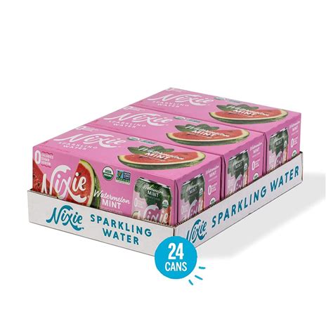 Nixie Sparkling Water, Watermelon Mint, 12 fl oz Cans, 24 Pack ...