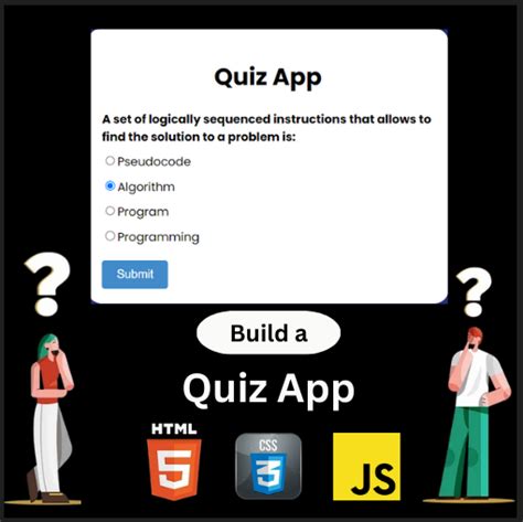 Quiz Application HTML CSS JavaScript 的图像结果