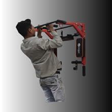 HASHTAG FITNESS Wall mount pull up bar, wall mount 3 in 1, dips station ...