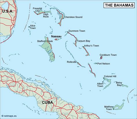bahamas political map. Eps Illustrator Map | Vector World Maps
