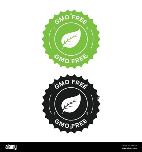 GMO free icon. Vector green leaf non GMO logo sign for healthy food ...