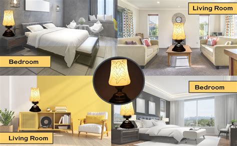 Buy JINPINGHP Mushroom Shaped Glass Table Lamp Without Bulb ...