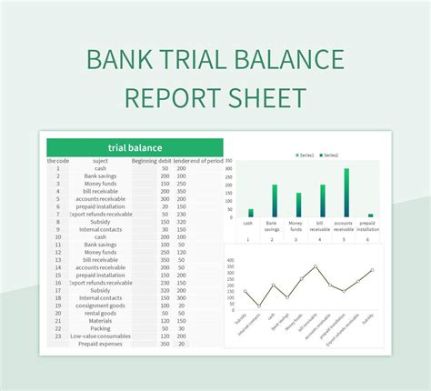 Bank Trial Balance Report Sheet Excel Template And Google Sheets File ...
