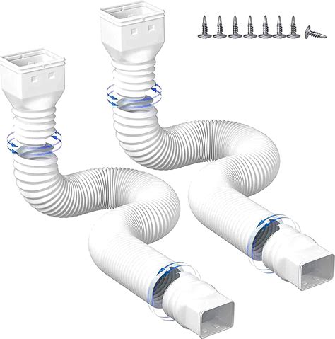 Buy HAHOME 2 Pack Rain Gutter Downspout Extensions Flexible,Drain ...