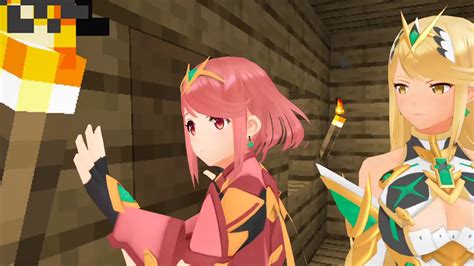 [MMD + Xenoblade Chronicles 2] Pyra and Mythra play Minecraft - YouTube