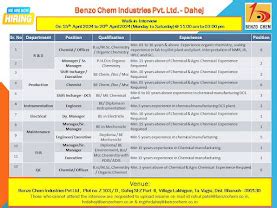 Benzo chem industries Dahej Job vacancy for Production Maintenance ...