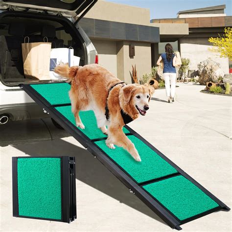 67"L Extra Long Dog Car Ramps, Folding Pet Ramp with Non-slip Carpet ...