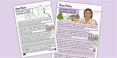 Rosa Parks - fiche d'informations (teacher made) - Twinkl