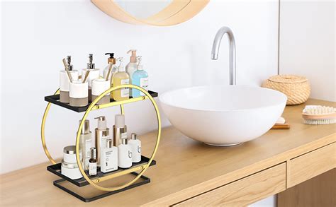 HOME CUBE 2 Tier Metal Bathroom Cosmetic Storage Organizer Vanity ...