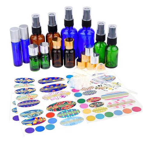 Multi-Size Essential Oil Bottle Kit: 12x Essential Oil Bottles (6 ...
