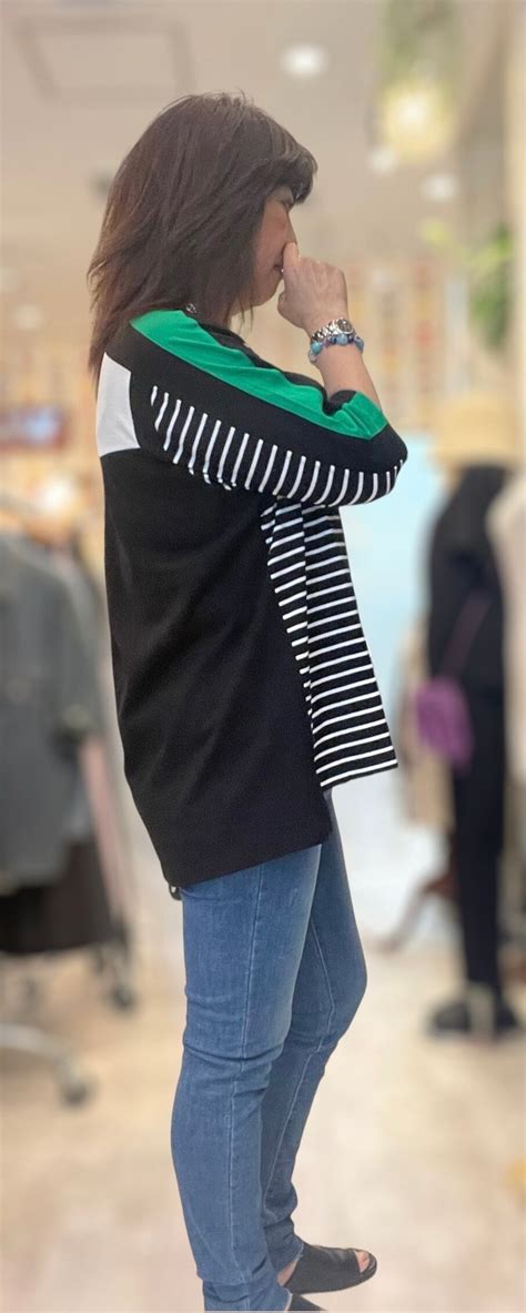 Praia ★ボーダー×無地切替えTシャツ - LER-2352 - | quest select