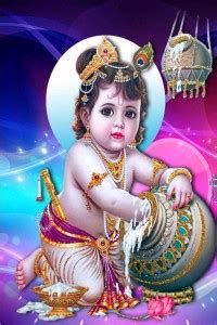 Religious Wall Sticker|Bal Gopal Poster|Krishna Eating Makhan Wall ...