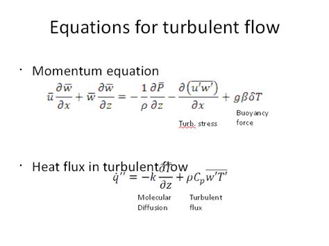 Equations for turbulent flow