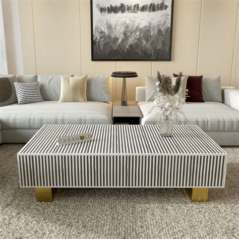 Luxom Inlay Rectangular Coffee Table - Waterfall