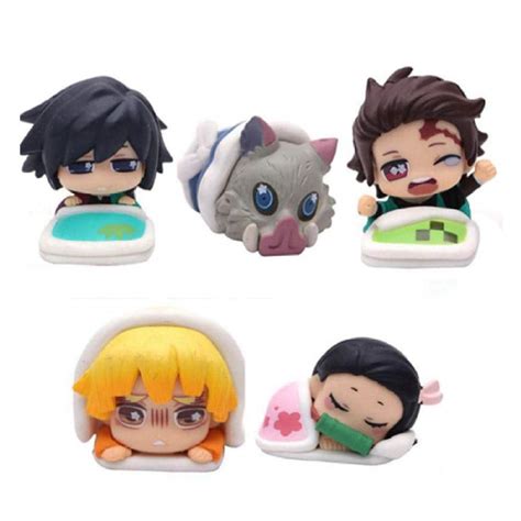 Fjkyf Anime Model Statue5pcs Set Anime Statue Demon Slayer Sleeping ...