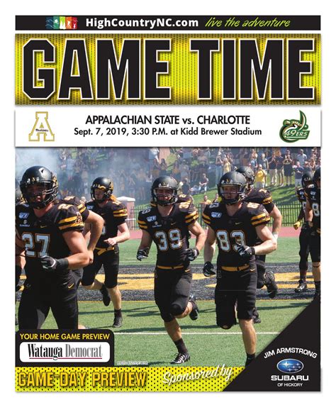 ASU Game Time - Appalachian State vs Charlotte by Mountain Times ...