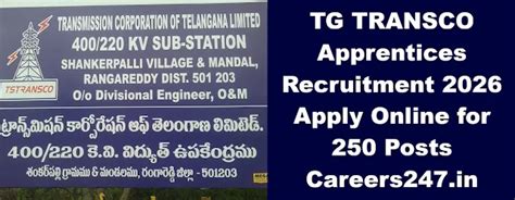 TG TRANSCO Apprentices Recruitment 2026 – Apply Online for 250 Posts