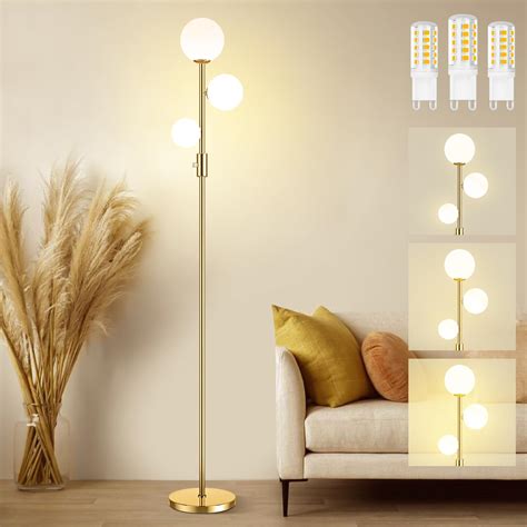 Sucolite 69" 3-Globe Mid Century Floor Lamp for Living Room, Modern ...