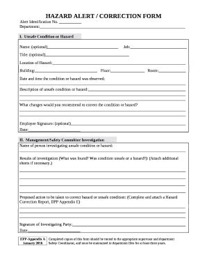 HAZARD ALERT / CORRECTION - safetyservices ucdavis Doc Template | pdfFiller