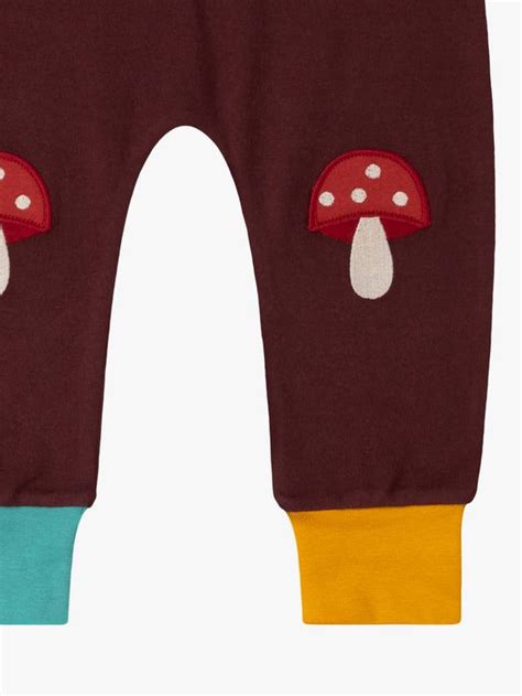 Little Green Radicals Kids' Cotton Toadstool Joggers, Brown/Multi