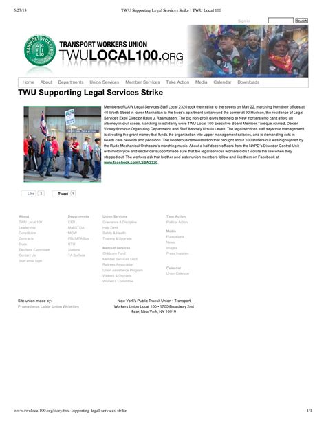 TWU Supporting Legal Services Strike _ TWU Local 100 | Legal Services ...