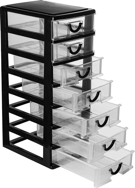 Rempry Mini Plastic Drawers Organizer, 7.1"x5.1"x13.2" Small Storage ...