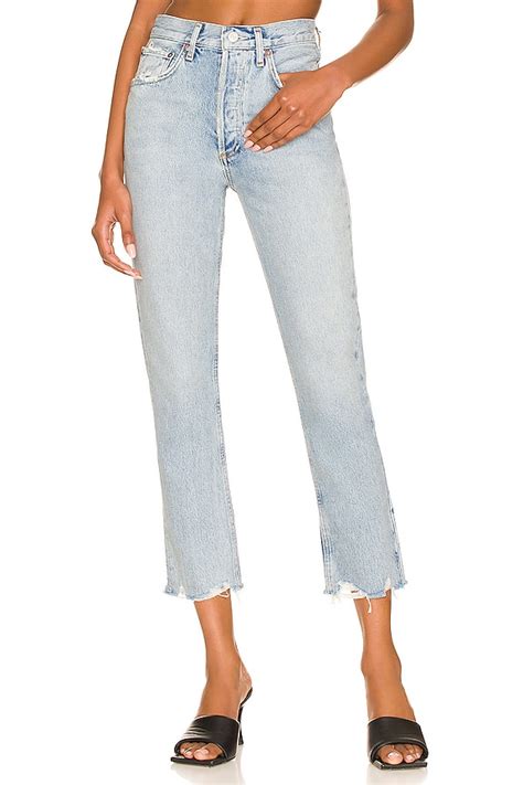 AGOLDE Riley High Rise Straight Crop Jeans in Curio | REVOLVE