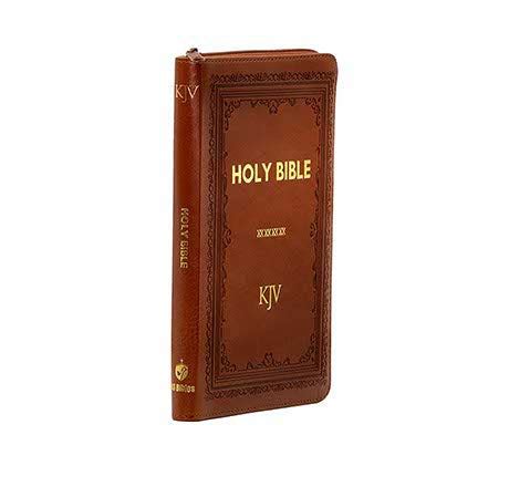 KJV Holy Bible Medium Zip Polyurethane Ginger – BibleStore