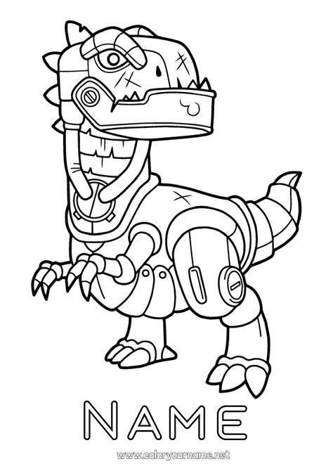 Coloring page No.1434 - Cute Dinosaur Triceratops