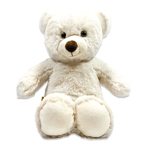 Build A Bear White Cream Teddy Bear Plush 15" With Brown Nose Stuffed ...
