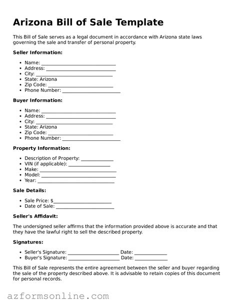 Arizona Bill Of Sale